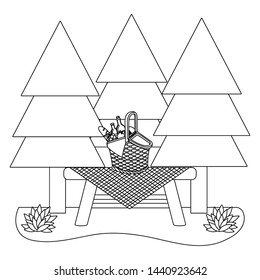 Picnic basket in forest design