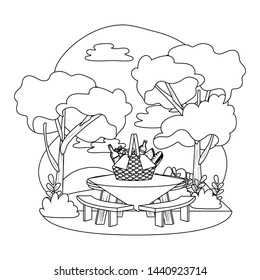 Picnic basket in forest design