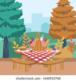 Picnic basket in forest design