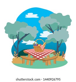 Picnic Basket Forest Design Stock Vector (Royalty Free) 1440926795 ...