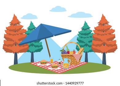 Picnic basket in forest design