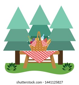 Picnic basket in forest design
