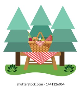 Picnic basket in forest design