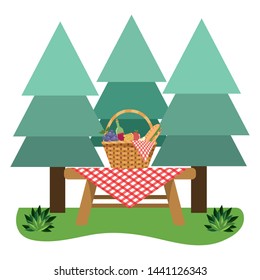 Picnic basket in forest design