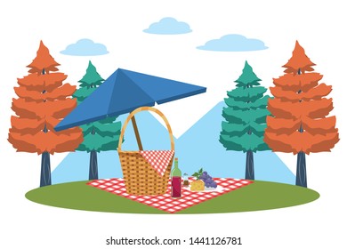 Picnic basket in forest design