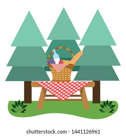 Picnic basket in forest design