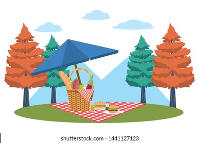 Picnic basket in forest design