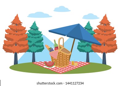 Picnic basket in forest design