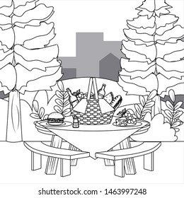Picnic basket in forest design