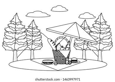 Picnic basket in forest design