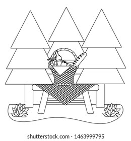 Picnic basket in forest design