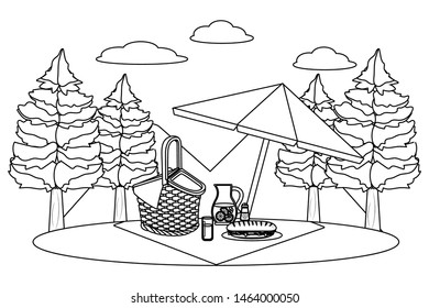 Picnic basket in forest design