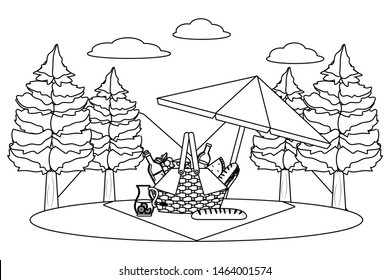 Picnic basket in forest design