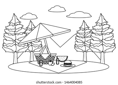 Picnic basket in forest design