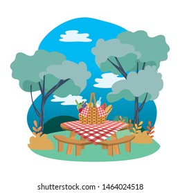 Picnic basket in forest design