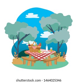 Picnic basket in forest design
