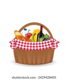 Picknickkorb voller Essen, Vektor