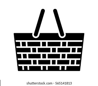 Picnic basket or picnic hamper flat vector icon for food apps and websites