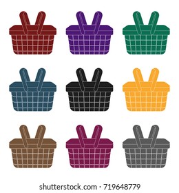 Picnic basket icon in black style isolated on white background. Park symbol stock vector illustration.