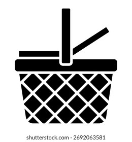 Picnic Basket Icon – Flat Vector Illustration of Outdoor Picnic Concept