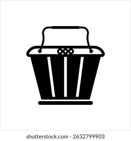 Picnic Basket Icon, Picnic Hamper, Basket Is Used To Hold Food, Tableware For A Picnic Trip Vector Art Illustration