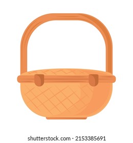 picnic basket icon isolated flat