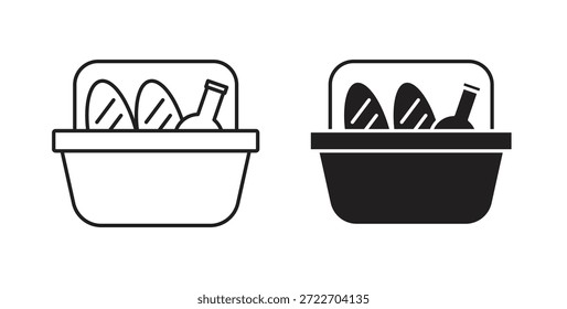 Picnic basket icon isolated vector Illustration. Vector pictogram for web and app