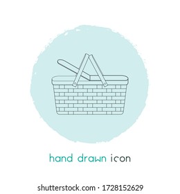 Picnic basket icon line element. Vector illustration of picnic basket icon line isolated on clean background for your web mobile app logo design.