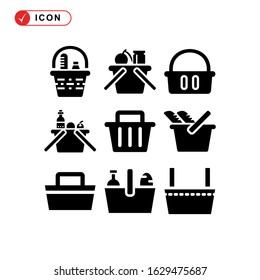 picnic basket icon or logo isolated sign symbol vector illustration - Collection of high quality black style vector icons
