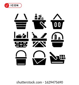 picnic basket icon or logo isolated sign symbol vector illustration - Collection of high quality black style vector icons
