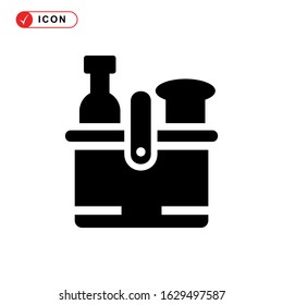 picnic basket icon or logo isolated sign symbol vector illustration - high quality black style vector icons
