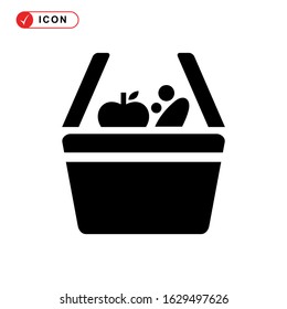 picnic basket icon or logo isolated sign symbol vector illustration - high quality black style vector icons
