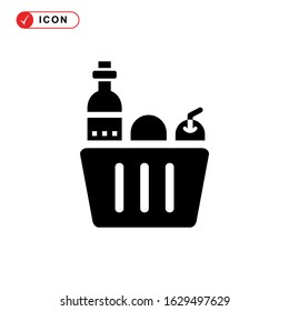 picnic basket icon or logo isolated sign symbol vector illustration - high quality black style vector icons
