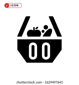 picnic basket icon or logo isolated sign symbol vector illustration - high quality black style vector icons
