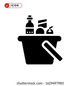 picnic basket icon or logo isolated sign symbol vector illustration - high quality black style vector icons
