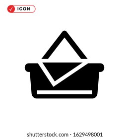 picnic basket icon or logo isolated sign symbol vector illustration - high quality black style vector icons
