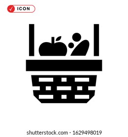 picnic basket icon or logo isolated sign symbol vector illustration - high quality black style vector icons

