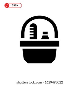 picnic basket icon or logo isolated sign symbol vector illustration - high quality black style vector icons
