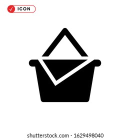 picnic basket icon or logo isolated sign symbol vector illustration - high quality black style vector icons

