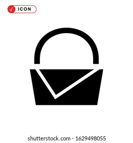picnic basket icon or logo isolated sign symbol vector illustration - high quality black style vector icons
