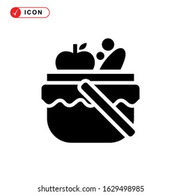 picnic basket icon or logo isolated sign symbol vector illustration - high quality black style vector icons
