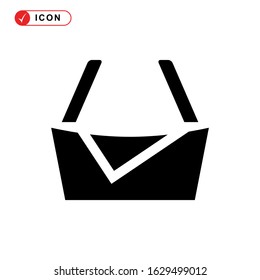 picnic basket icon or logo isolated sign symbol vector illustration - high quality black style vector icons
