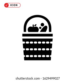 picnic basket icon or logo isolated sign symbol vector illustration - high quality black style vector icons
