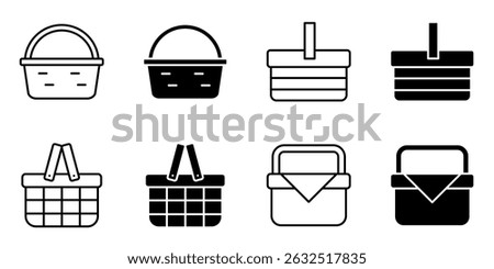 Picnic Basket icon set collection