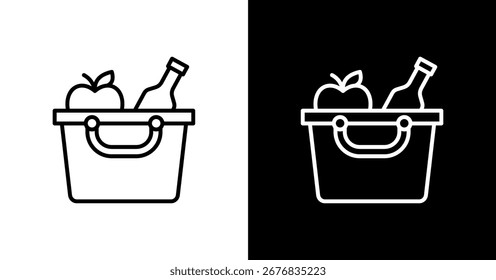 Diseño de conjunto de iconos de cesta de picnic