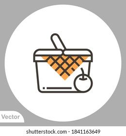 Picnic basket icon sign vector,Symbol, logo illustration for web and mobile