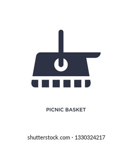picnic basket icon. Simple element illustration from autumn concept. picnic basket editable symbol design on white background. Can be use for web and mobile.