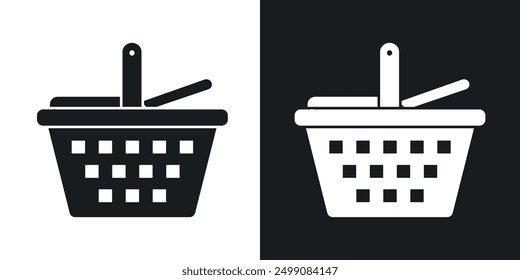 Picnic basket icon in solid style