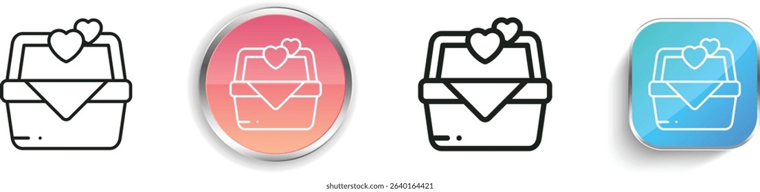 picnic basket icon. Thin Linear, Regular and Button Style Design Isolated On White Background