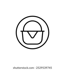 Icono de la cesta de picnic Conjunto de Vector delgado